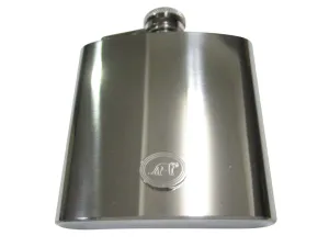 Silver Toned Etched Oval Lioness 6oz Flask