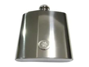 Silver Toned Etched Oval Snowflake 6oz Flask