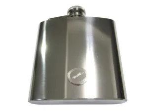Silver Toned Etched Oval Swimming Octopus 6oz Flask