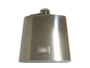 Silver Toned Etched Pennsylvania State Flag Pendant 6 Oz. Stainless Steel Flask