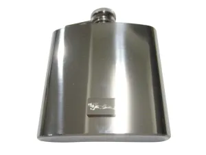Silver Toned Rectangular Etched Manatee 6oz Flask