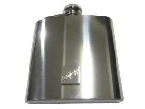 Silver Toned Square Etched Newt Gecko Lizard 6oz Flask