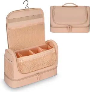 SITHON Double Layer Travel Carrying Case for Dyson Airwrap Styler/Shark Speedstyle Flexstyle, Large Capacity Water Resistant Hanging Storage Organizer Bag for Dyson Supersonic (Bag Only) (Rose Gold)