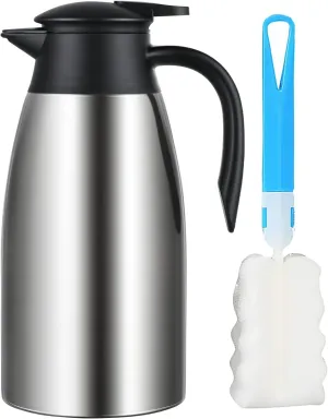 Skyward 68oz Stainless Steel Thermal Coffee Carafe,Double Walled Vacuum Thermos, Thermal Pot Flask for Coffee, Tea, Hot Water, Hot Beverage,12 Hours Hot, 24 Hours Cold