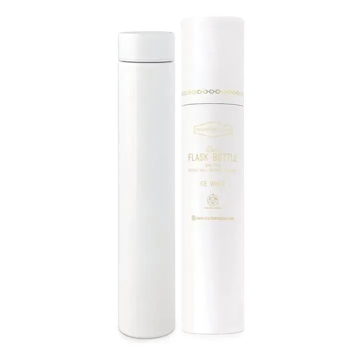 Slim Flask Bottle - Ice White