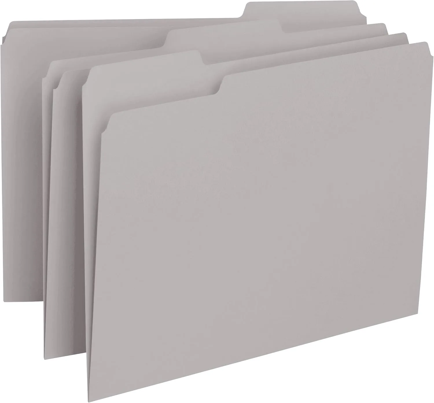 Smead Interior File Folder, 1/3-Cut Tab, Letter Size, Gray, 100 per Box, Expandable File Folders for Filing Cabinet