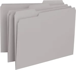 Smead Interior File Folder, 1/3-Cut Tab, Letter Size, Gray, 100 per Box, Expandable File Folders for Filing Cabinet