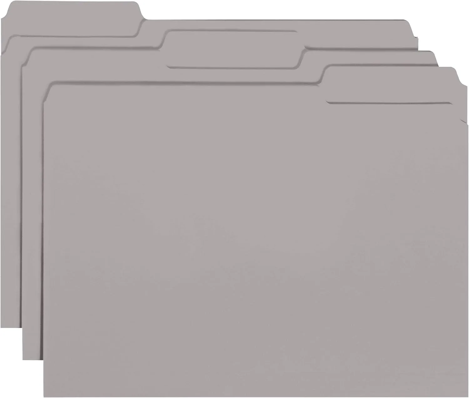 Smead Interior File Folder, 1/3-Cut Tab, Letter Size, Gray, 100 per Box, Expandable File Folders for Filing Cabinet
