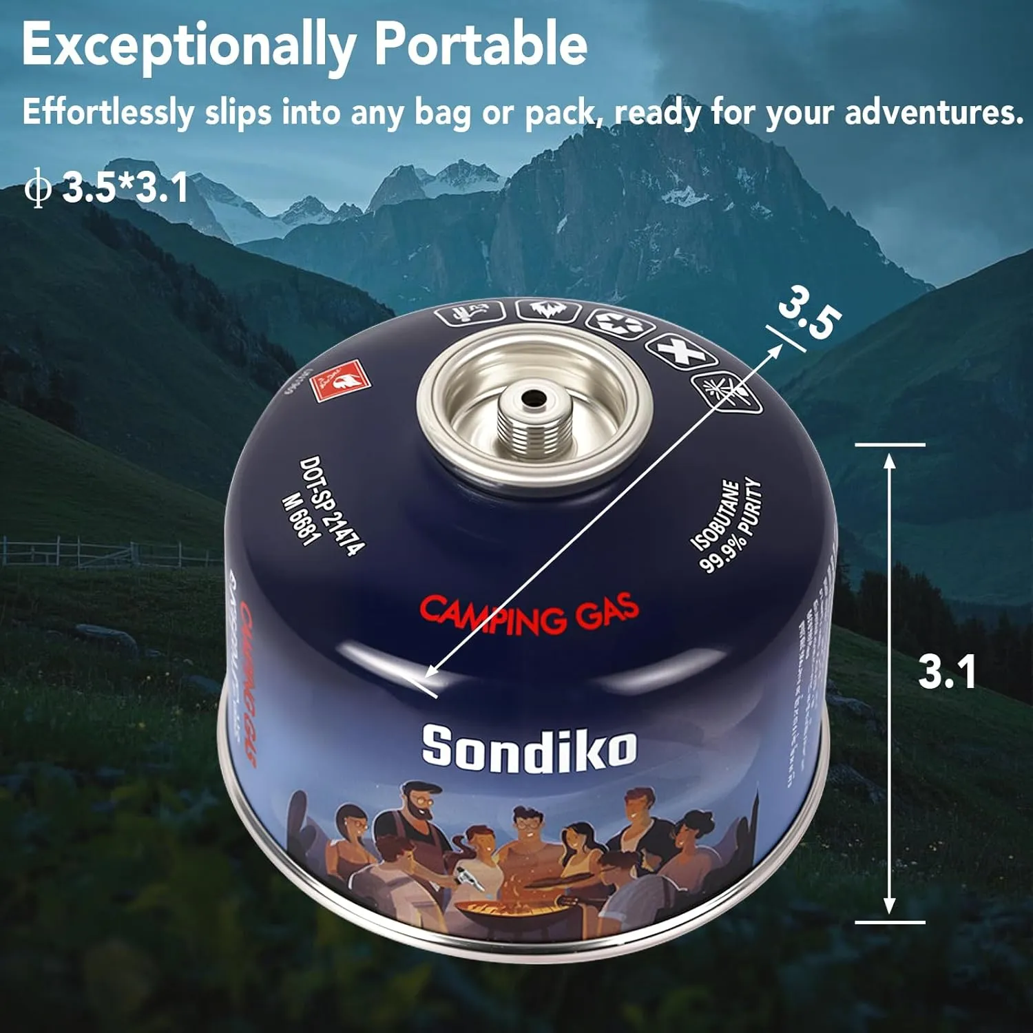 Sondiko Iso Butane Fuel Canister 100g 2 Pack,