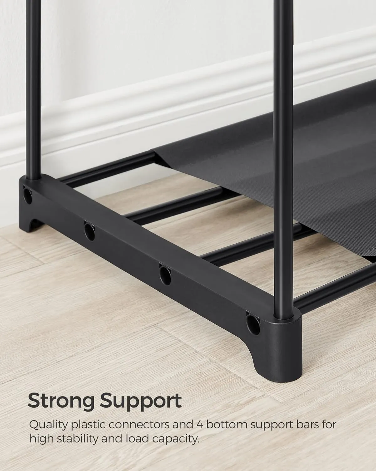 SONGMICS Portable Closet, Freestanding Closet Organizer, Clothes Rack with Shelves, Hanging Rods, Storage Organizer, for Cloakroom, Bedroom, 54.3 x 16.9 x 71.7 Inches, Black URYG025B02