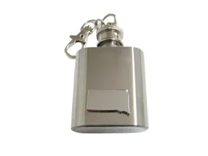 South Dakota State Map Shape 1 Oz. Stainless Steel Key Chain Flask