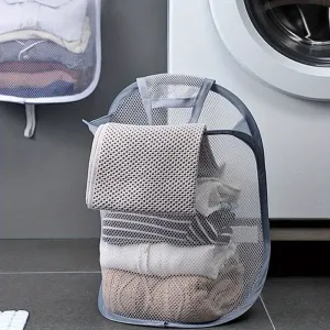 Space-Saving Foldable Toy Organizer – Durable Polyester Mesh Laundry Basket