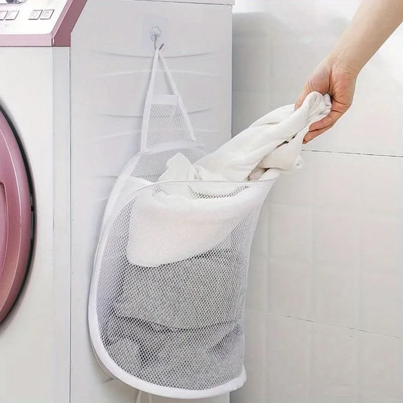 Space-Saving Foldable Toy Organizer – Durable Polyester Mesh Laundry Basket