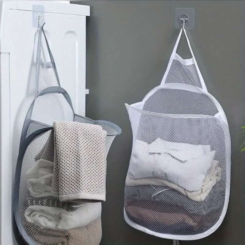 Space-Saving Foldable Toy Organizer – Durable Polyester Mesh Laundry Basket
