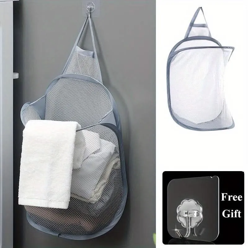 Space-Saving Foldable Toy Organizer – Durable Polyester Mesh Laundry Basket