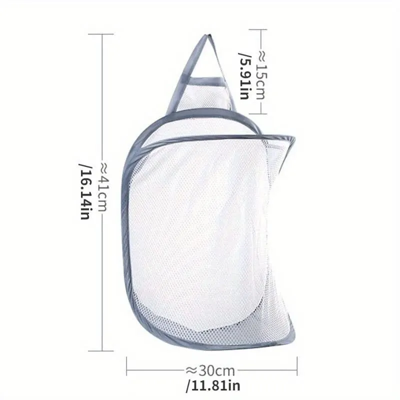 Space-Saving Foldable Toy Organizer – Durable Polyester Mesh Laundry Basket