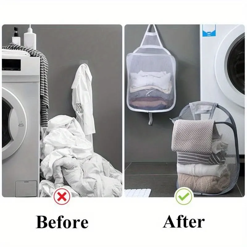 Space-Saving Foldable Toy Organizer – Durable Polyester Mesh Laundry Basket