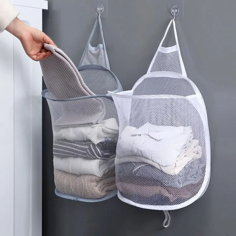 Space-Saving Foldable Toy Organizer – Durable Polyester Mesh Laundry Basket
