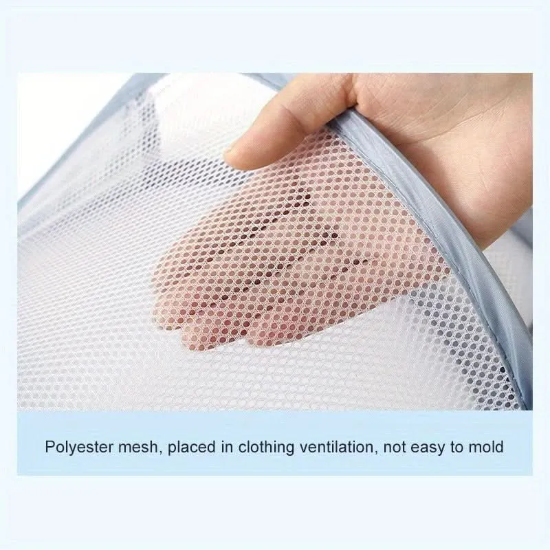 Space-Saving Foldable Toy Organizer – Durable Polyester Mesh Laundry Basket
