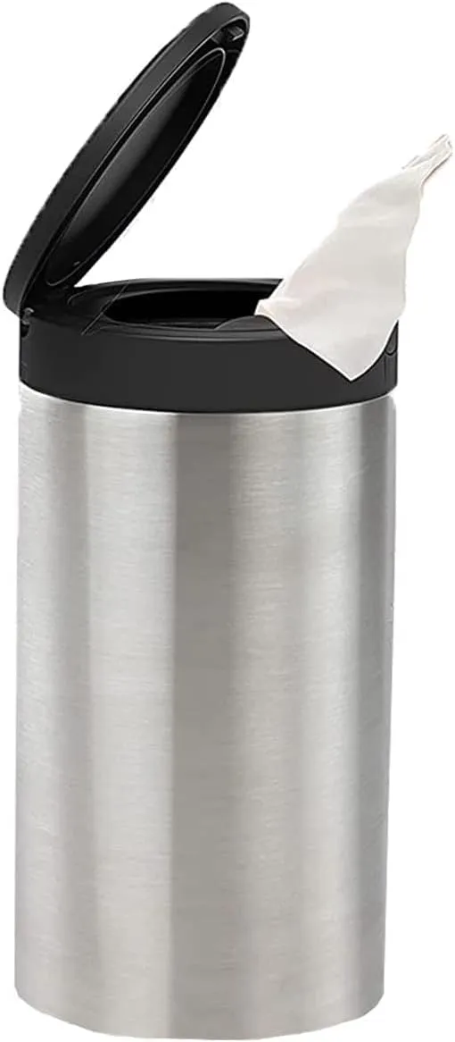 Spectrum Disinfecting Wipes Container with Push Button Lid - Refillable Dispenser for Bathroom, Kitchen, Classroom, Countertop, & Home - Stainless Steel & Rust-Resistant Disinfectant Wipes Holder