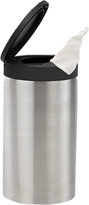 Spectrum Disinfecting Wipes Container with Push Button Lid - Refillable Dispenser for Bathroom, Kitchen, Classroom, Countertop, & Home - Stainless Steel & Rust-Resistant Disinfectant Wipes Holder