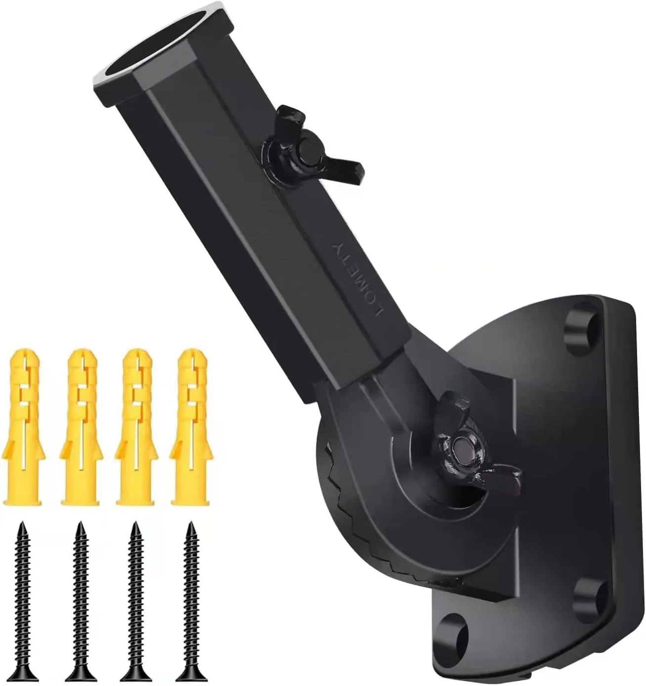 Stainless Steel Flag Pole Holder Heavy Duty Multi-Position Flag Pole Bracket Multi-Angle Adjustment Wall mounting Bracket for 1 inch Flag Pole (Black)