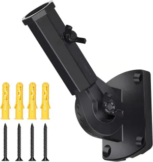 Stainless Steel Flag Pole Holder Heavy Duty Multi-Position Flag Pole Bracket Multi-Angle Adjustment Wall mounting Bracket for 1 inch Flag Pole (Black)