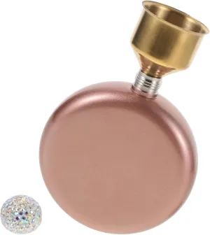 Stainless Steel Metal Hip Flask 5oz Portable Flask Diamond-Trimmed Cap for Outdoor Activities