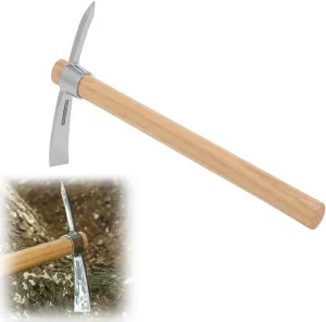 Stainless Steel Pickaxe Double Headed Pickaxe, Outdoor Stainless Steel Axe Garden Dual-Purpose Small Pickaxe Portable Ice Pick Pickaxe,for Transplanting Planting Loosening Soil