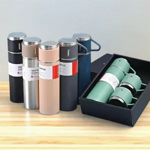 Stainless-steel vacuum flask for travel / office - 500ml (Random color)