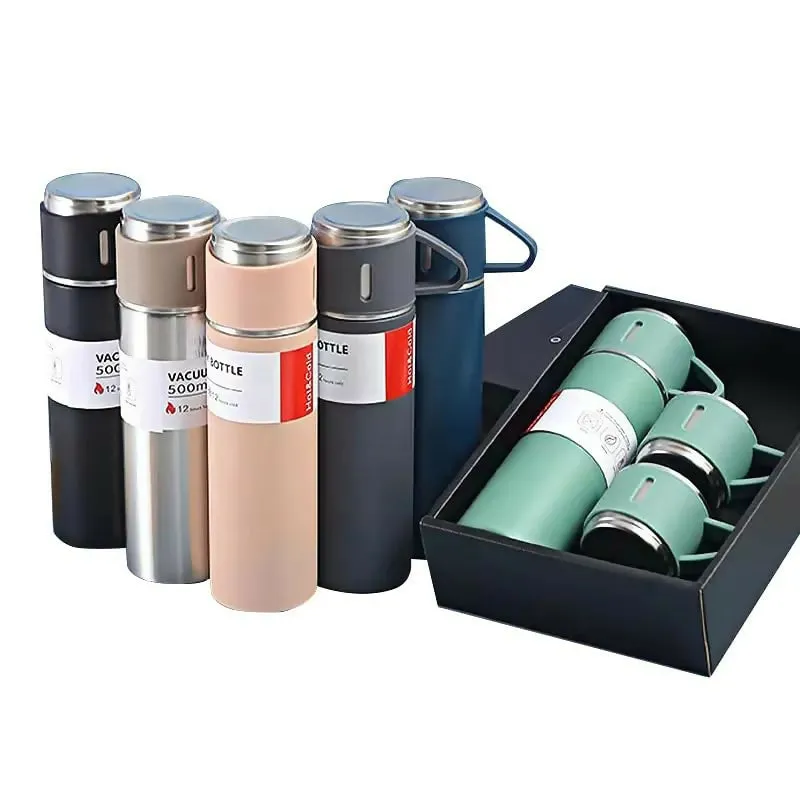Stainless-steel vacuum flask for travel / office - 500ml (Random color)