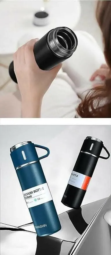 Stainless-steel vacuum flask for travel / office - 500ml (Random color)