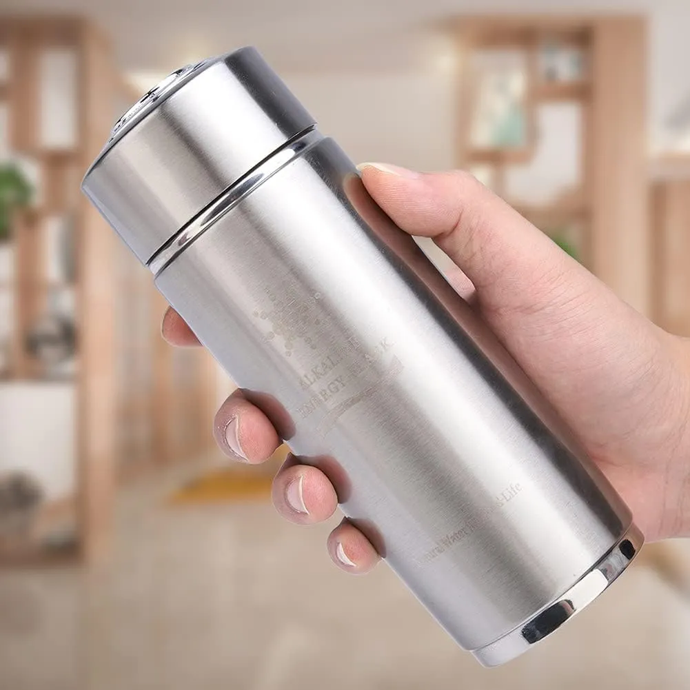Stainless Water Bottle Energy Balance Cup Flask for Health (Silver)