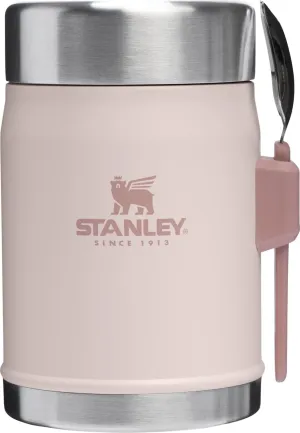 Stanley Classic Food Jar and Spork 14 oz | Vacuum Insulated Thermos Food Container | Wide Mouth Screw On Lid | Packable for Travel | Stainless Steel with Leakproof Lid | BPA-Free | Rose Quartz