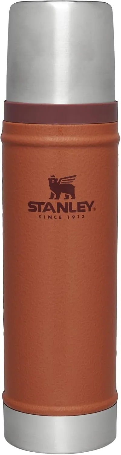Stanley Classic Legendary Vacuum Bottle 20 oz | Wide Mouth with Leakproof Cup Lid | Keep Drinks Hot or Cold | Packable for Travel | Insulated Stainless Steel Thermos | BPA-Free | Hammertone Clay