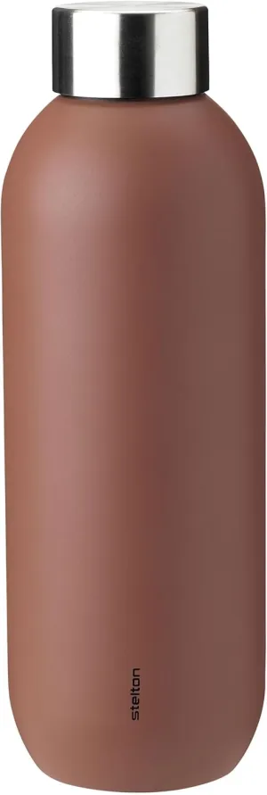 Stelton Keep Cool Thermos Flask, Thermal Drinking Bottle, Double-Walled Insulated Jug, Modern Design Thermal Mug for Water, Hot & Cold Drinks, Coffee, Tea, 0.6 Litres, Rust