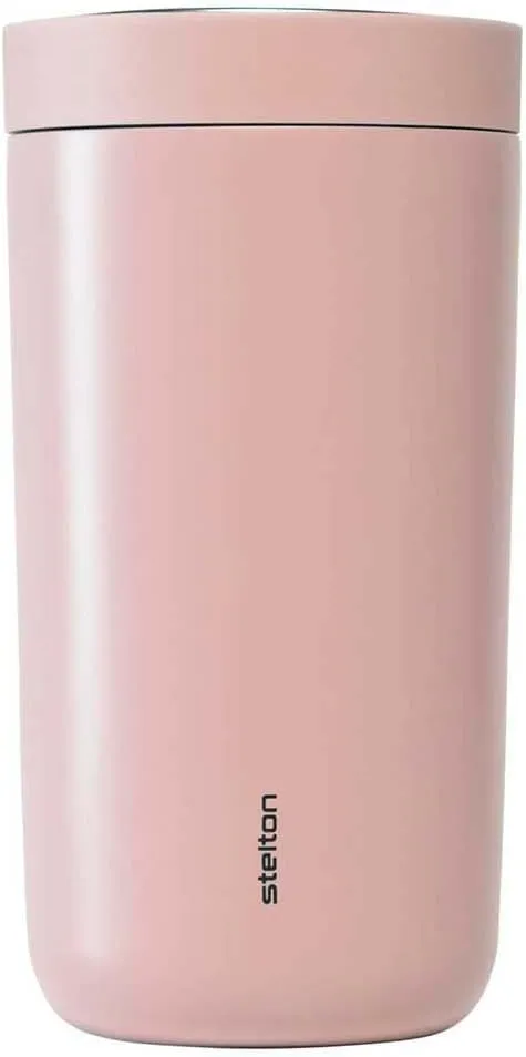 Stelton To-Go Click - Thermal Mug, Double-Walled Insulated Flask, Rustproof, Leak-Proof Coffee Mug/Tea Mug with Smart Click Lid - Hot & Cold Drinks - 0.2 Litres, Rose