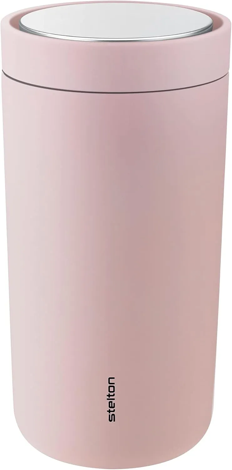 Stelton To-Go Click - Thermal Mug, Double-Walled Insulated Flask, Rustproof, Leak-Proof Coffee Mug/Tea Mug with Smart Click Lid - Hot & Cold Drinks - 0.2 Litres, Rose