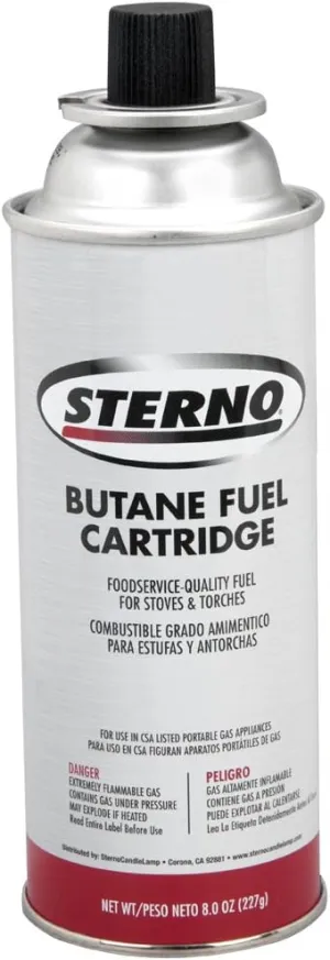 Sterno 50162 50130 8-Ounce Butane Fuel Cartridges, 12-Pack