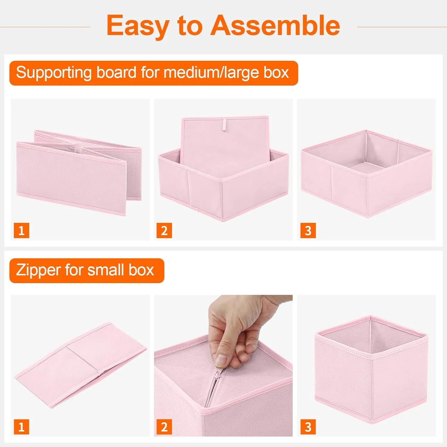 Stero 12 Pack Drawer Organizers for Clothing, Dresser Drawer Organizer Clothes, Fabric Foldable Closet Organizers and Storage Basket Bins for Clothes, Underwear, Bras, Socks (Pink)