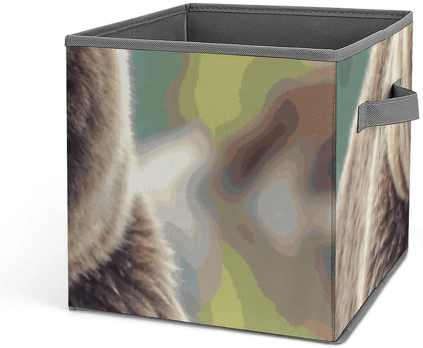 Storage Bins Closet Organizer with Handles Storage Bags Foldable Grizzly Bear Fabric Storage Cube for Closet Toys Clothing