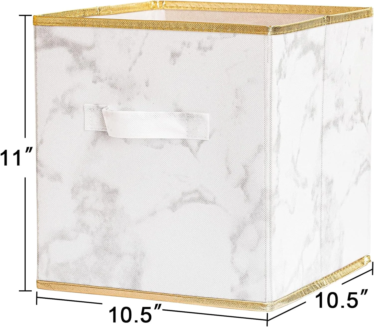 Storage Cubes Organizer Bins - 11 inch Foldable Bins, Fabric Dual Handles Box, Closet Shelf Baskets, Nursery for Home&Office 6-Pack (Marble)