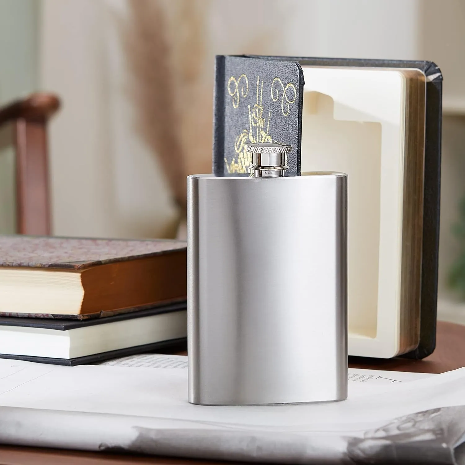 Suck UK Bible Flask - The Good Book Secret Alcohol Stash - Hidden Booze Container & Festival Drink Smuggler - Discreet Holy Water Hip Flask in Hollowed Book - Funny Gag Gift for Men & Drinkers