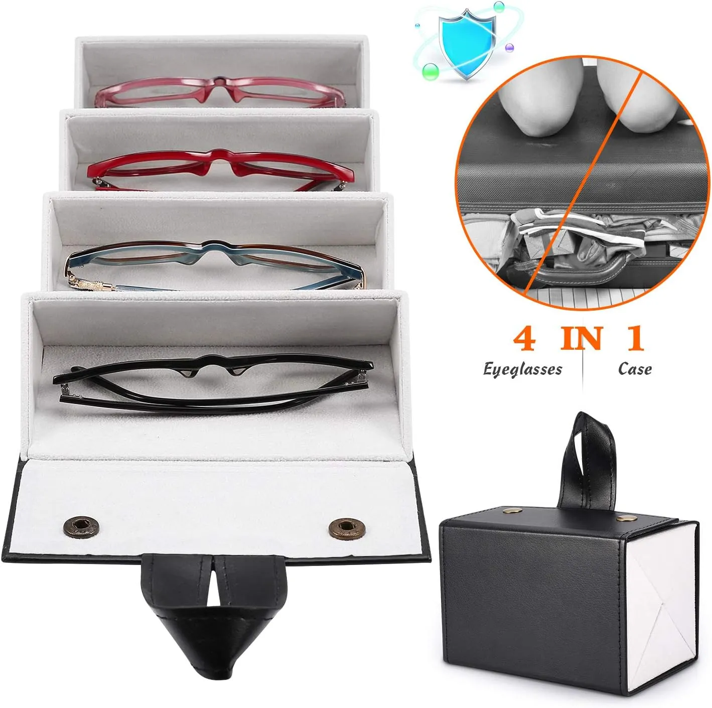 Sunglass Eyeglass Organizer Collector 5 slot 6 Slot PU Eyeglasses Storage Case Box Multiple Hanging Eyewear Display…