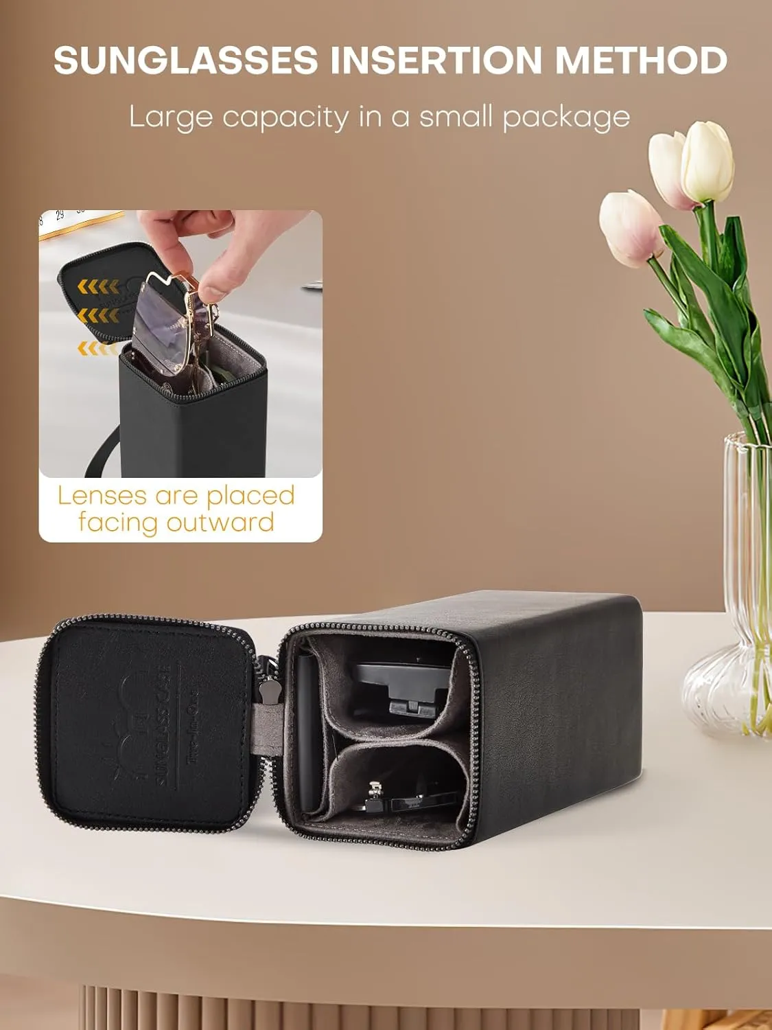 Sunglasses Travel Case Organizer Hangable for Men Women, Eyeglasses Foldable Storage Organizer