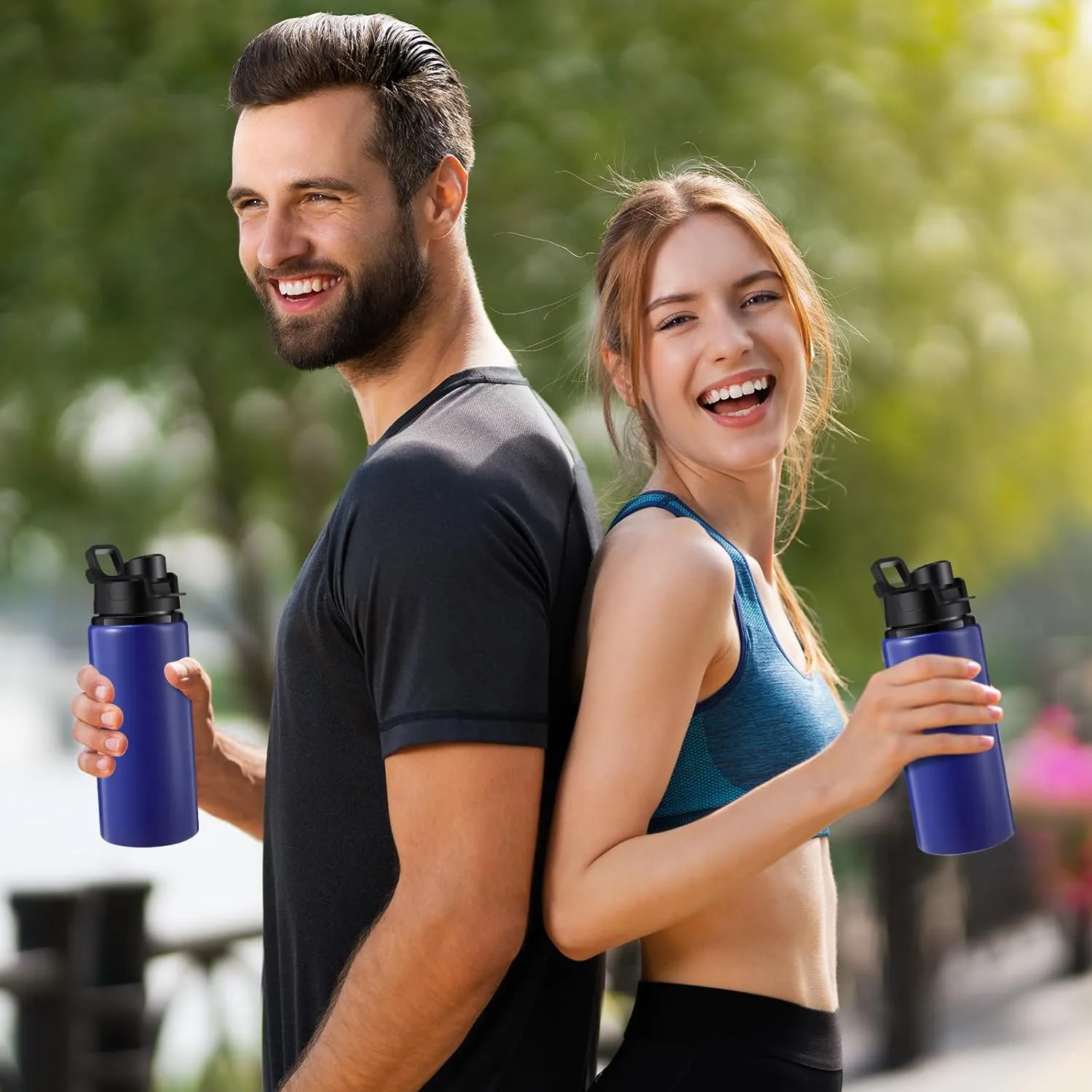 Sunnyray 16 Pcs Aluminum Water Bottle Bulk Multicolor Reusable Sports Bottle with Snap Lids Multipack Vacuum Water Flask for Travel Camping, Picnics, Gym, Hiking, Cycling, Fishing