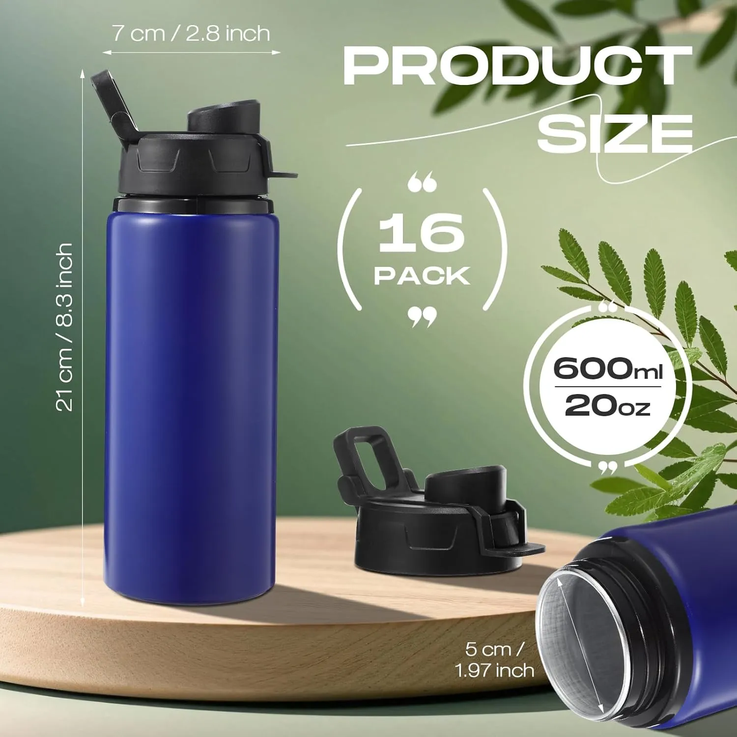 Sunnyray 16 Pcs Aluminum Water Bottle Bulk Multicolor Reusable Sports Bottle with Snap Lids Multipack Vacuum Water Flask for Travel Camping, Picnics, Gym, Hiking, Cycling, Fishing