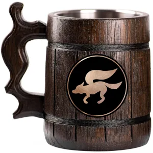 Super Smash Bros Star Fox Custom Beer Mug, Personalized Stein, Wooden Tankard, Gamer Geek Anniversary Birthday Gifts for Men Him Dad Father Wedding Unique