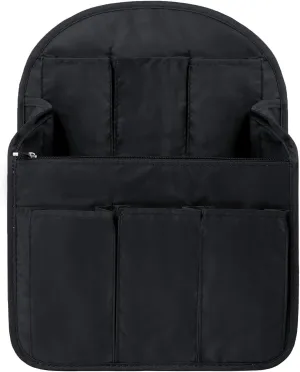 Surblue Backpack Organizer Insert Liner Hanging Travel Rucksack Purse and Handbag Insert Pocket, High-capacity Divider Foldable Nylon Shoulder Bag Organizer for Men and Women, (Black, L)