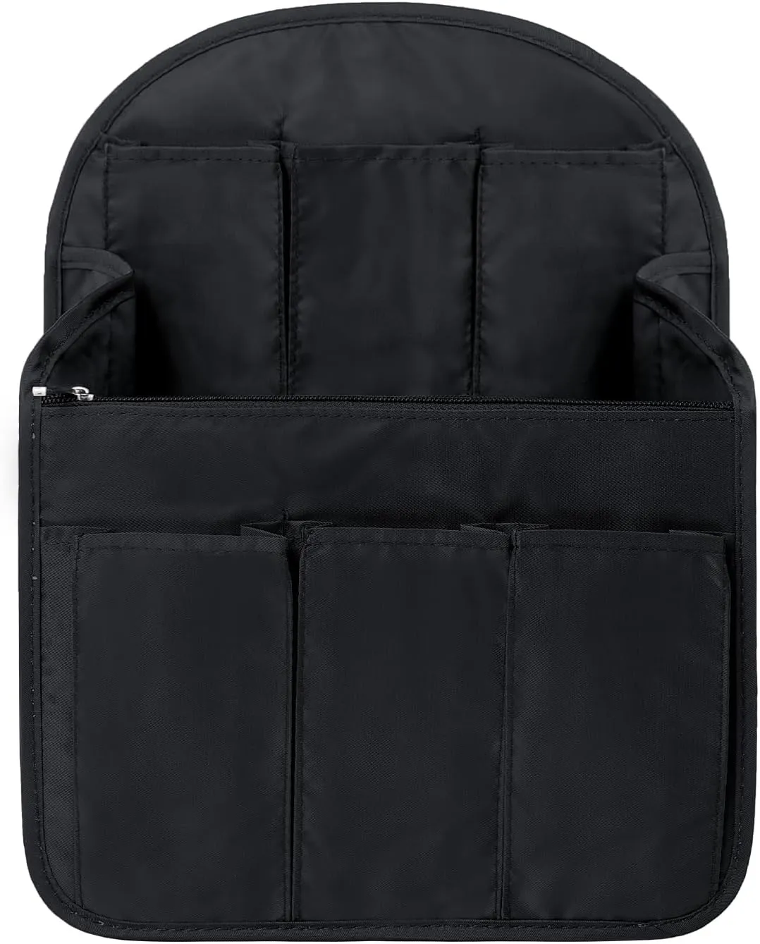 Surblue Backpack Organizer Insert Liner Hanging Travel Rucksack Purse and Handbag Insert Pocket, High-capacity Divider Foldable Nylon Shoulder Bag Organizer for Men and Women, (Black, L)